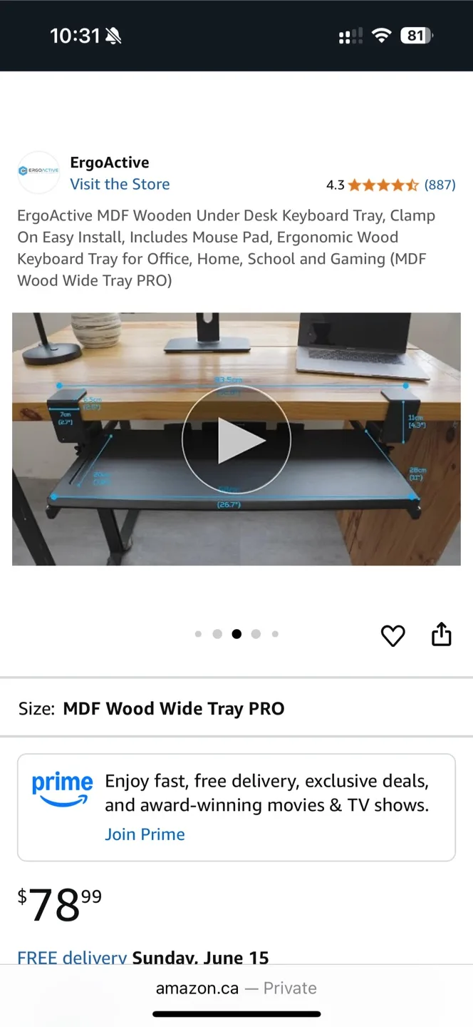 ErgoActive Keyboard Tray - Like New image indicator(4)