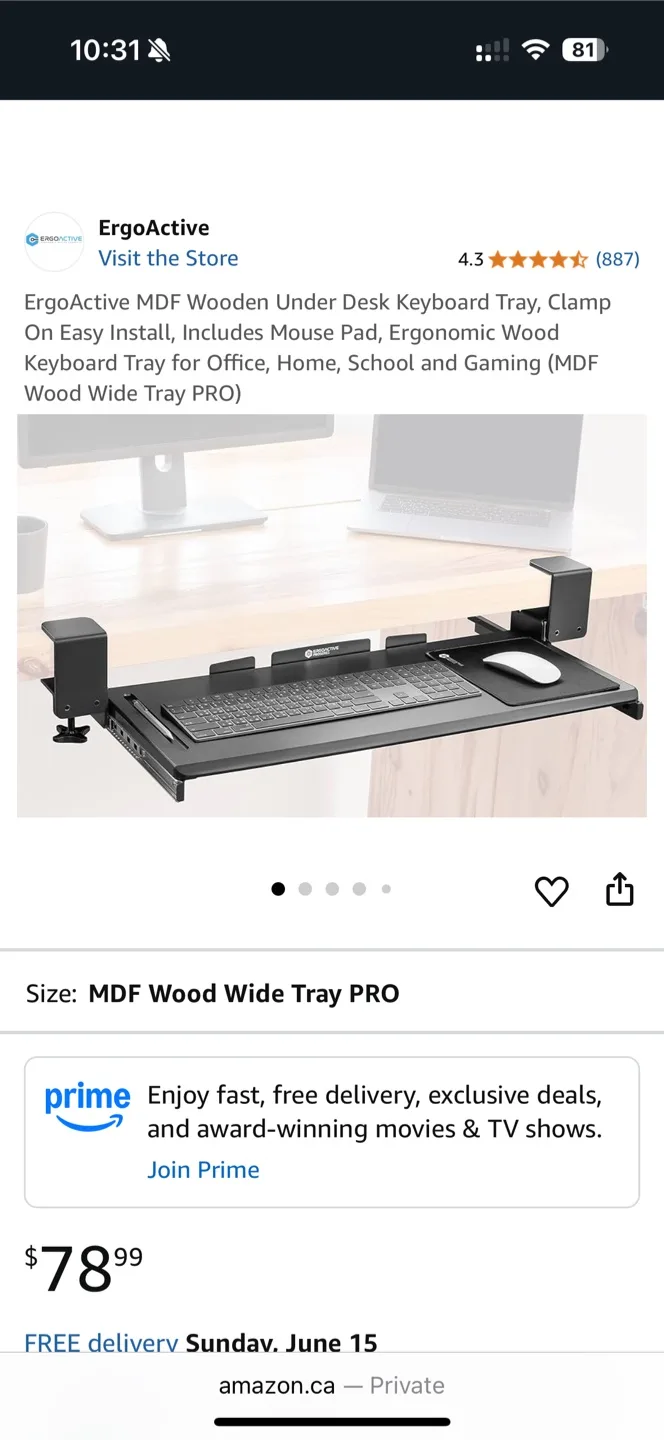 ErgoActive Keyboard Tray - Like New image indicator(3)