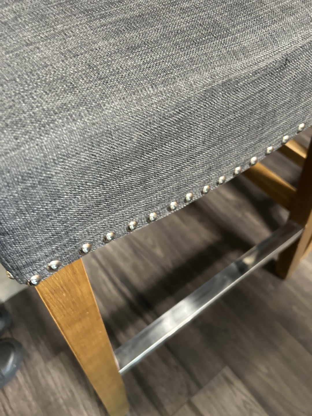 3 Grey Fabric Bar Stools - photo 4