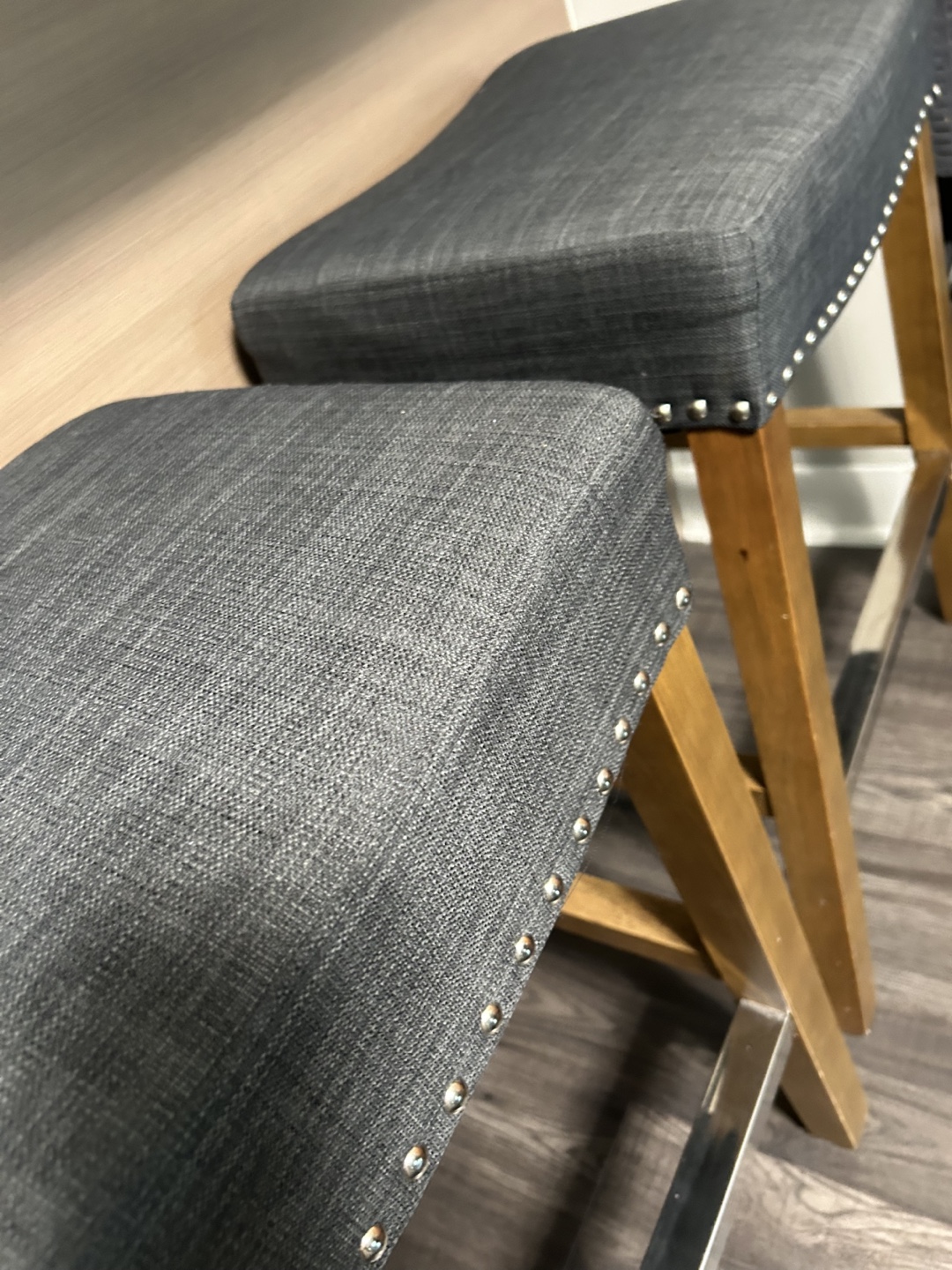 3 Grey Fabric Bar Stools - photo 5