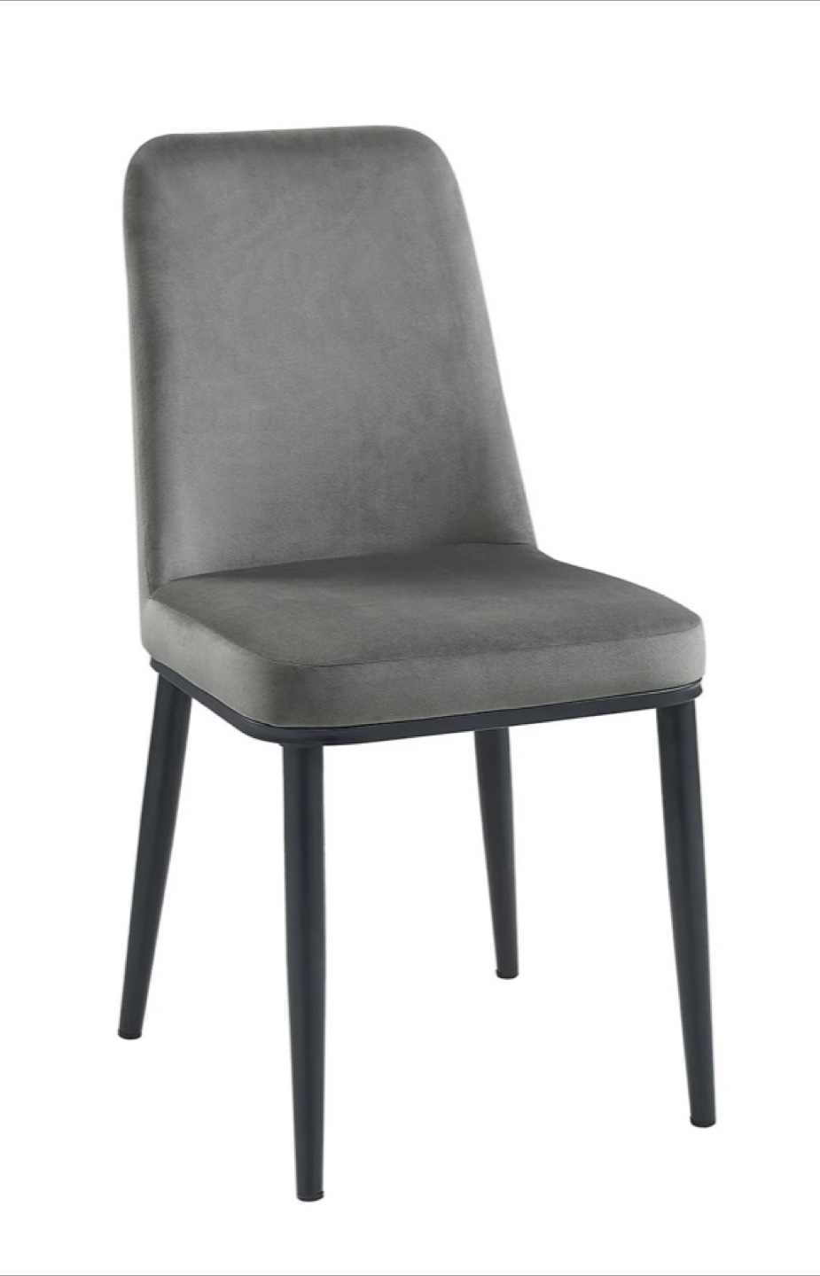 Grey velvet Fabric Dining Chair