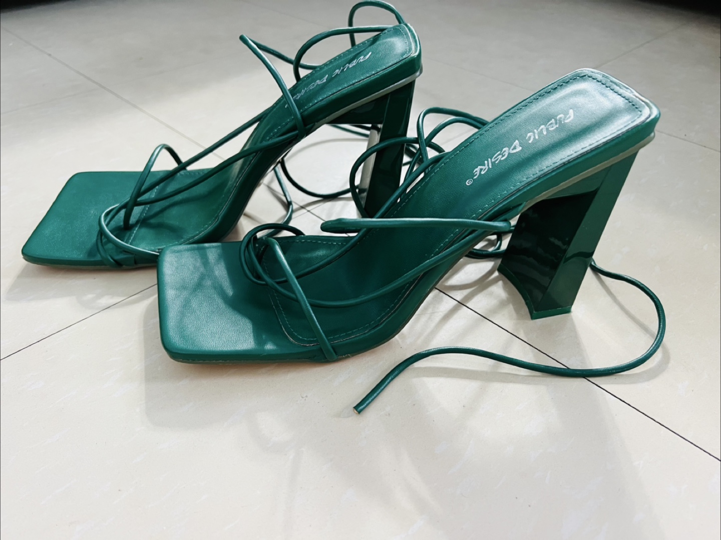 Green Strappy Heels