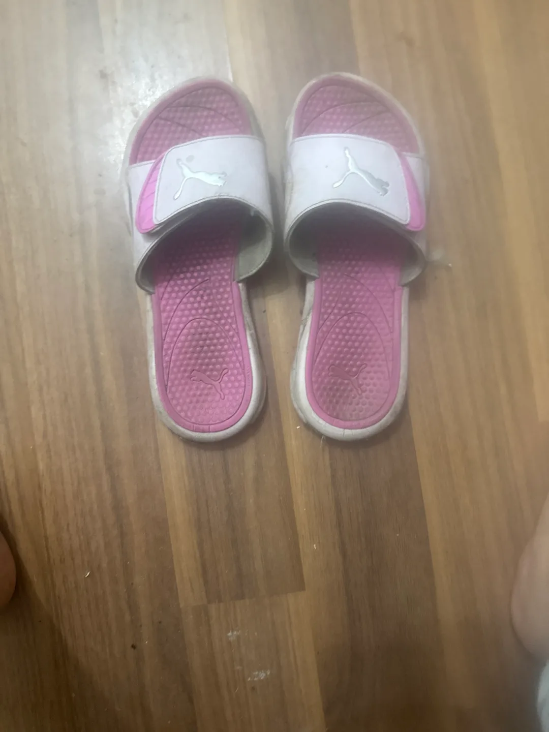 Puma Slides - White & Pink thumbnail