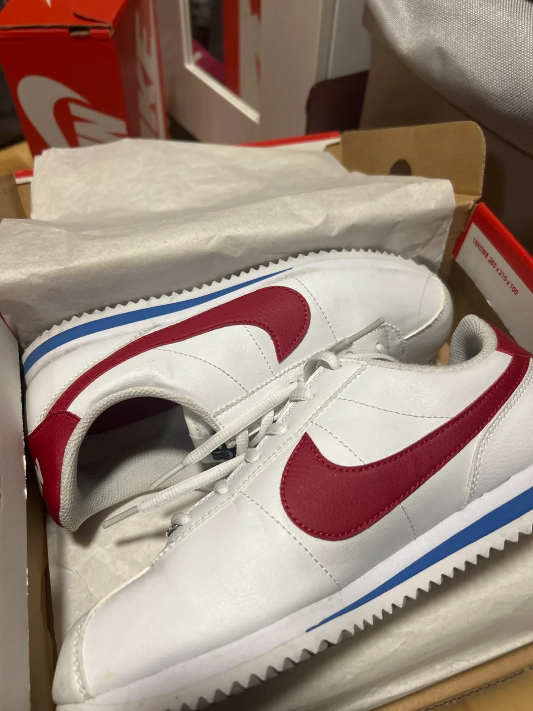 Nike Cortez Shoes, White & Red thumbnail