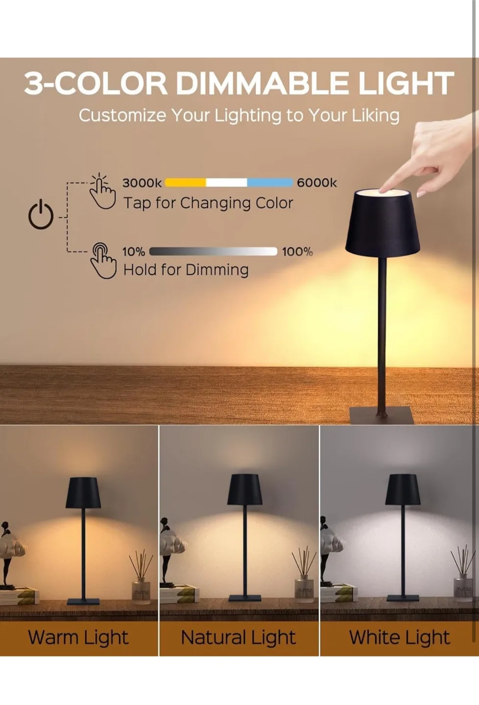 Cordless Table Lamp set of 2 image indicator(3)