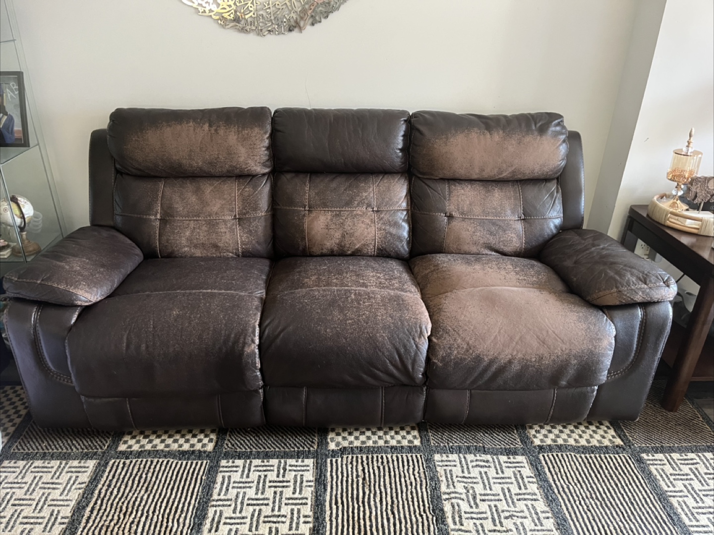 Leather Reclining Sofa