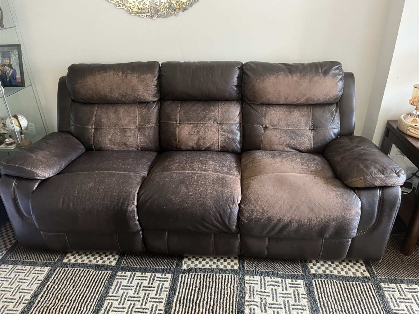 Leather Reclining Sofa - photo 2