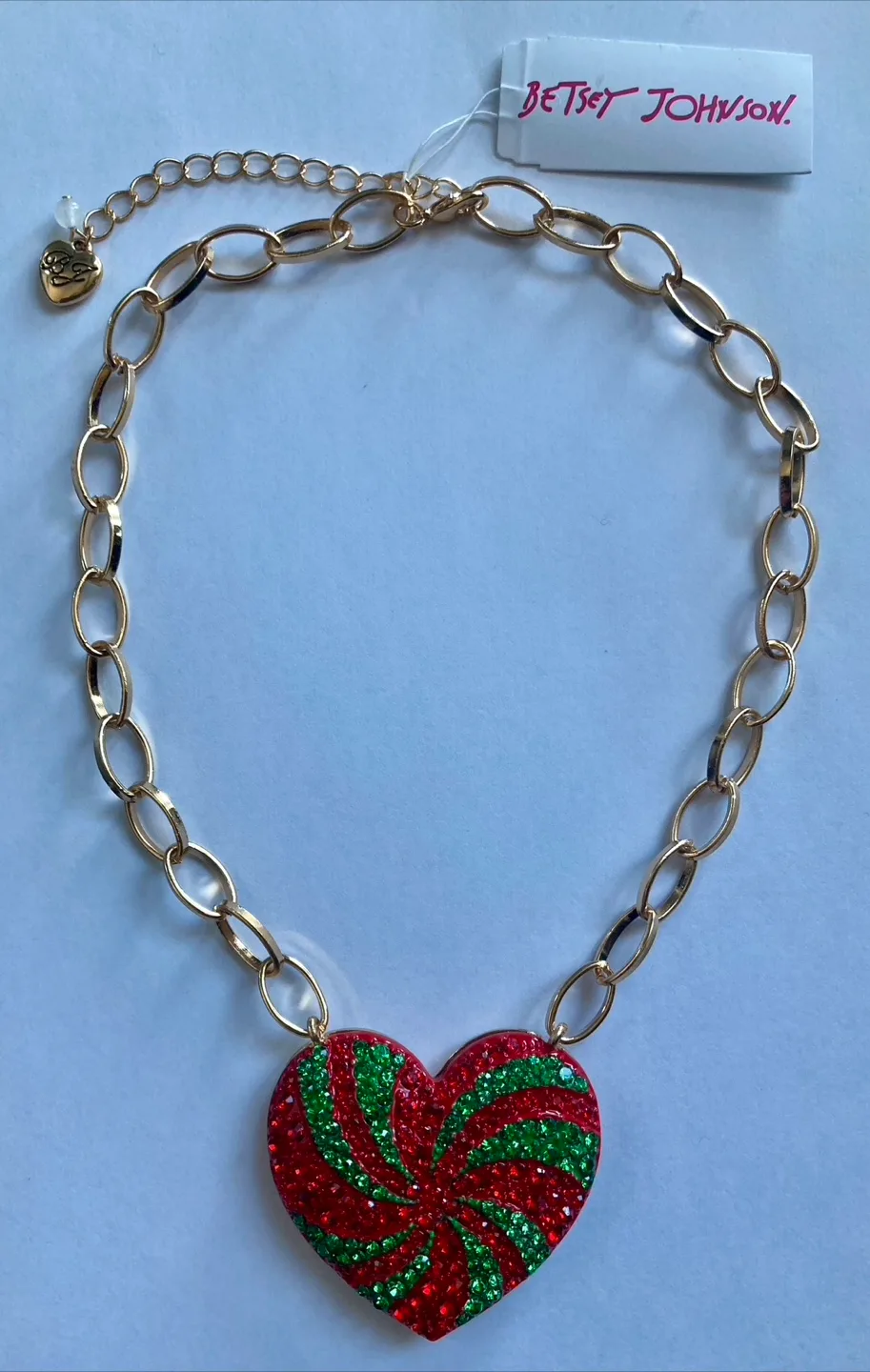 BETSEY JOHNSON Merry Betsey Peppermint Christmas Necklace 373161 image indicator(3)