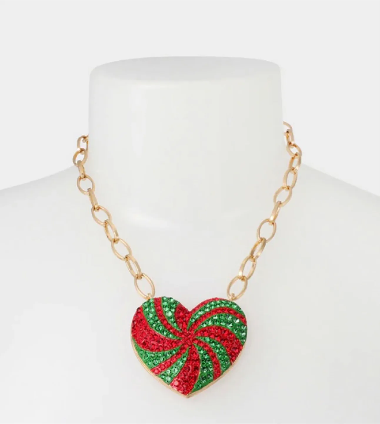 BETSEY JOHNSON Merry Betsey Peppermint Christmas Necklace 373161 image indicator(2)