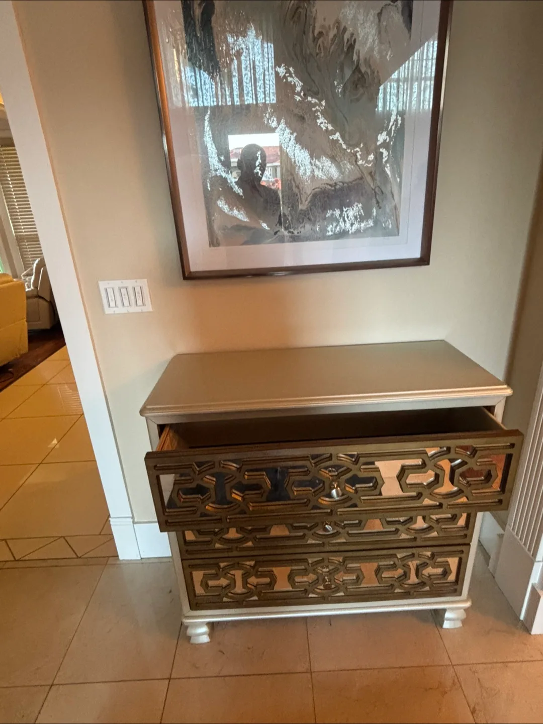 Stylish Gold Accent Dresser image indicator(4)