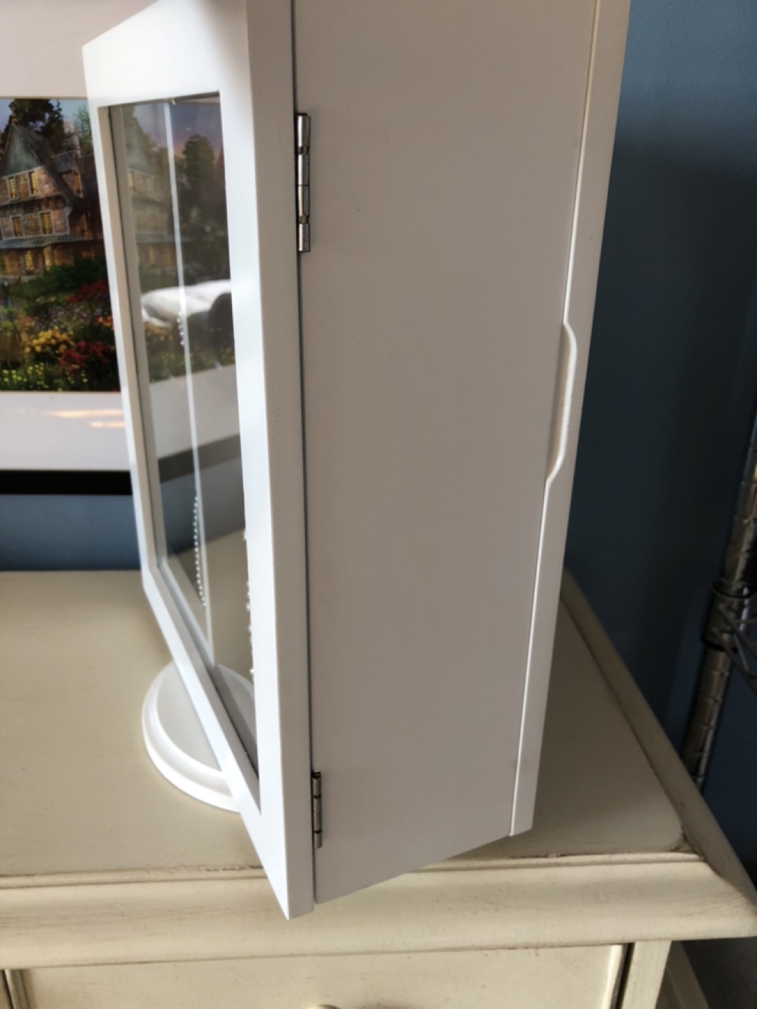 White Rotating Jewelry Armoire Mirror - photo 3