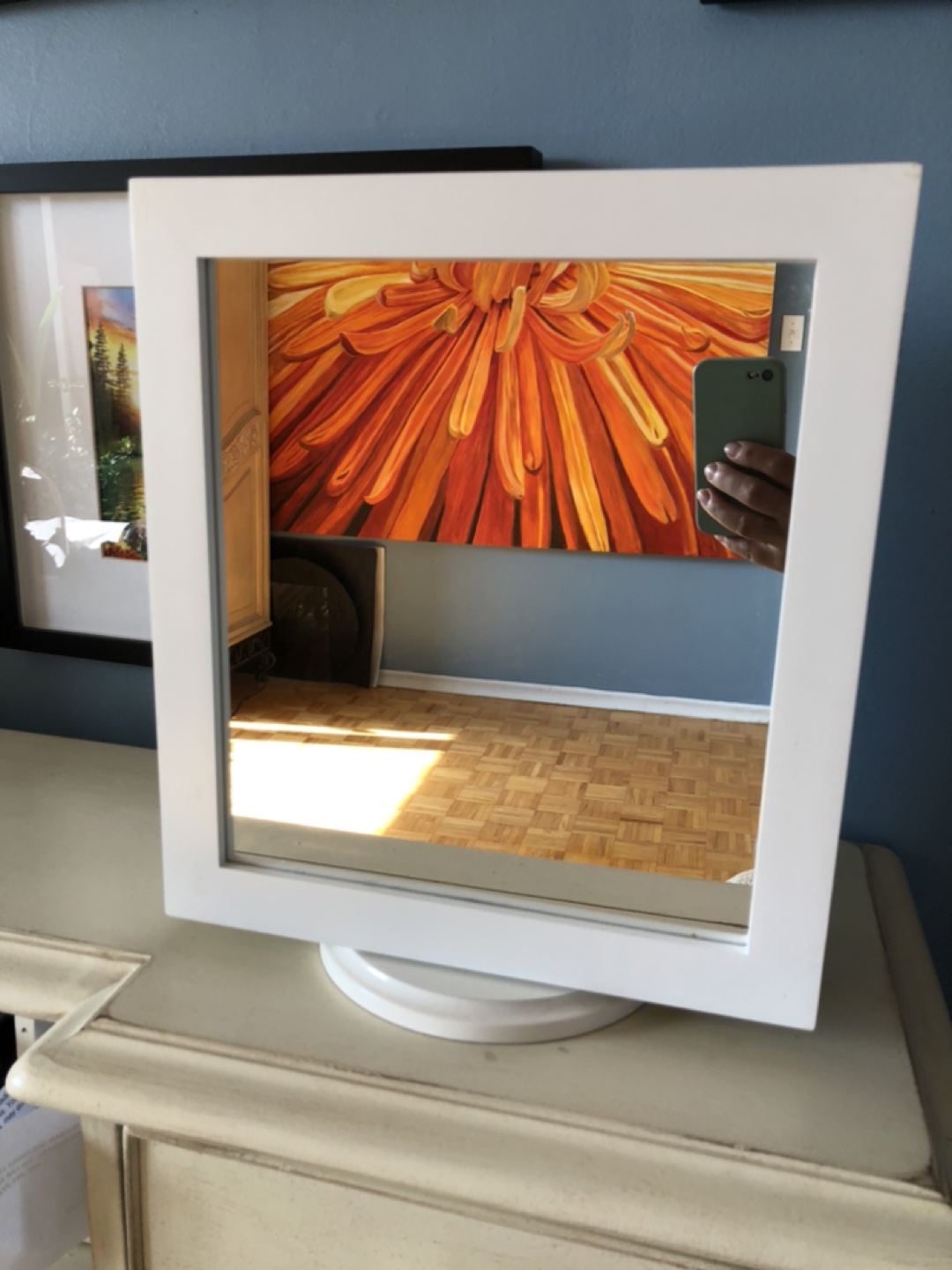 White Rotating Jewelry Armoire Mirror - photo 2