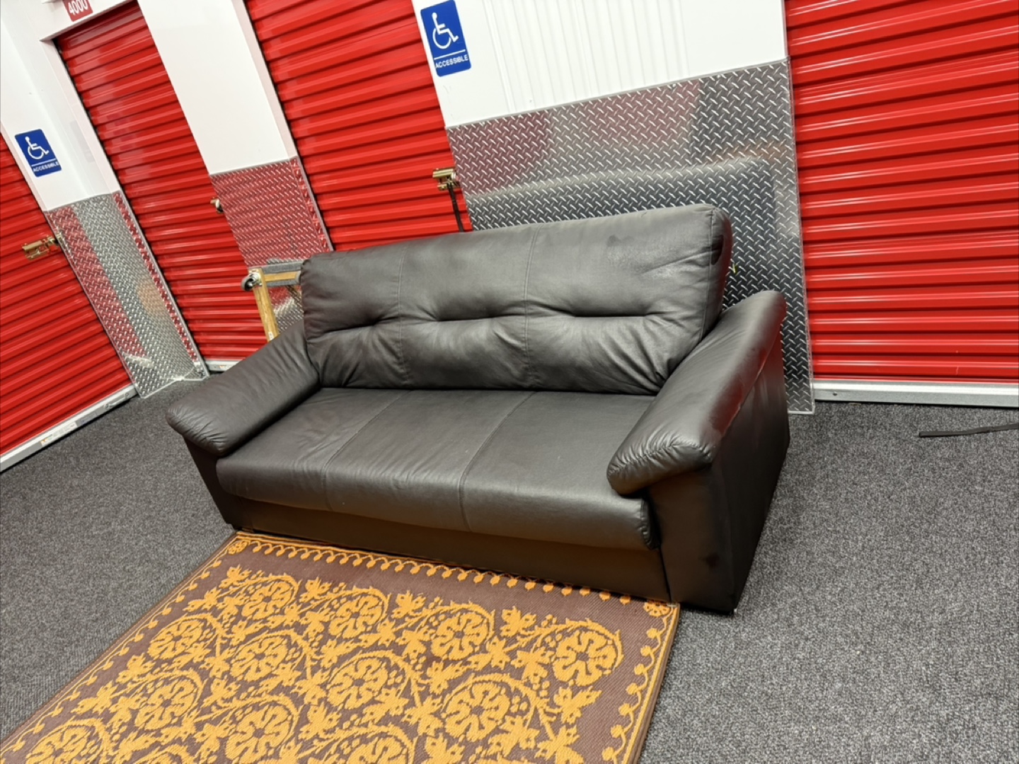 Sofa - Black Leather Couch - photo 2
