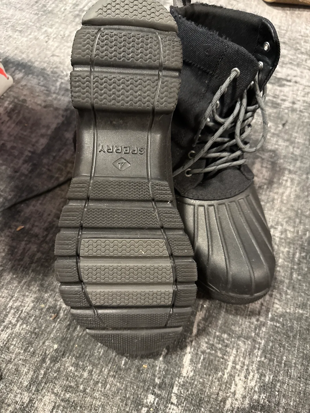 Sperry light Black Duck Boots size 10-1/2 image indicator(2)