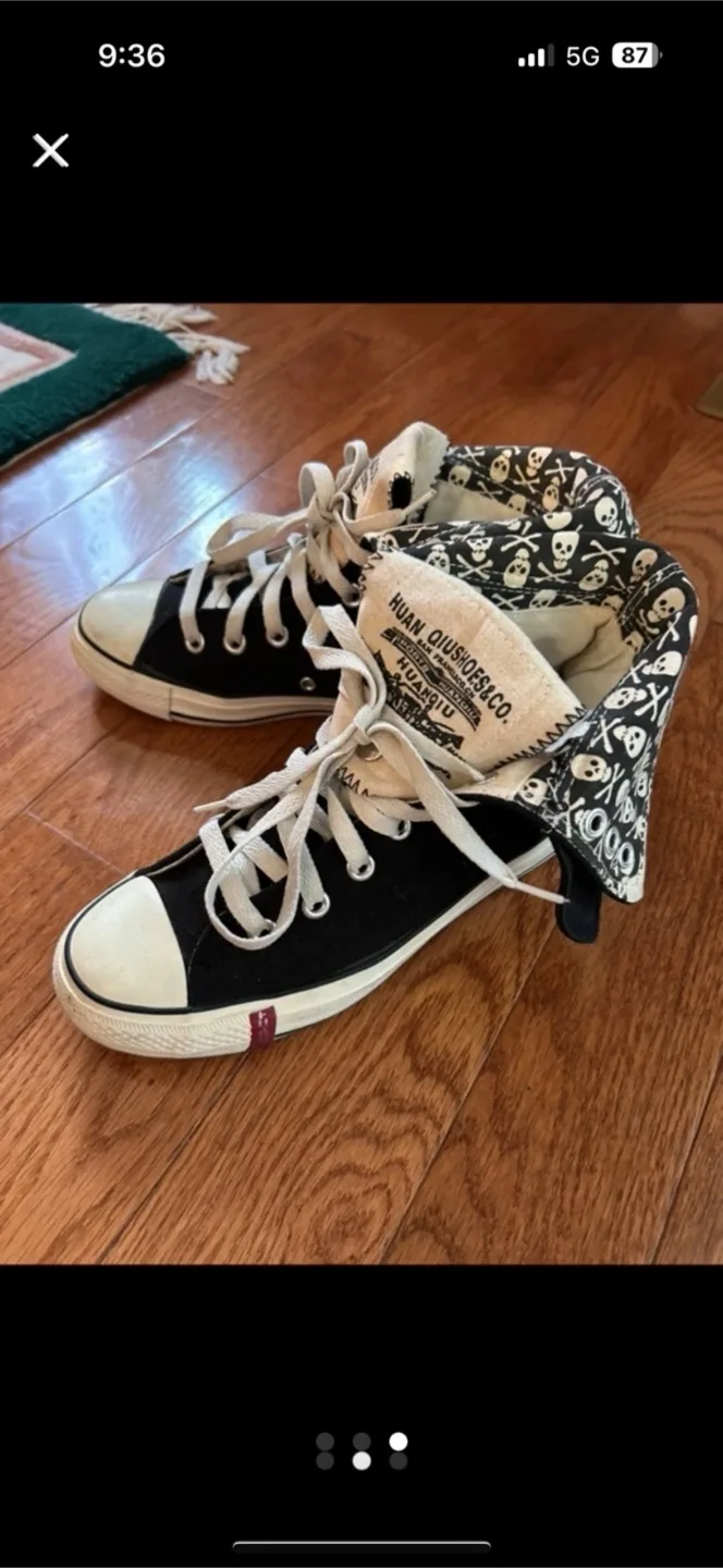 Skull Print High Top Canvas Shoes（very comfortable) image indicator(2)