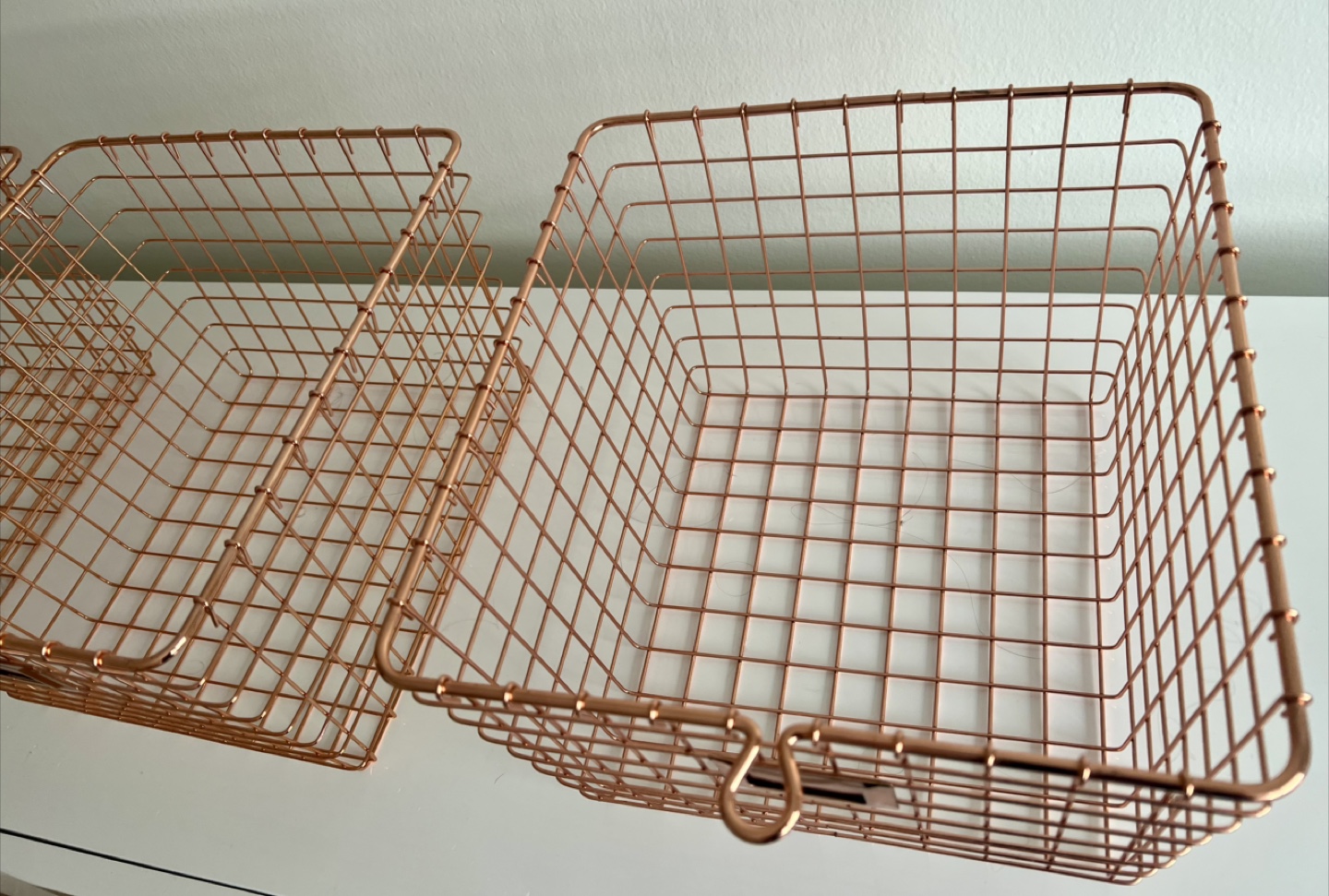 ROSE GOLD STORAGE METAL BASKETS, SET OF 3 - photo 4
