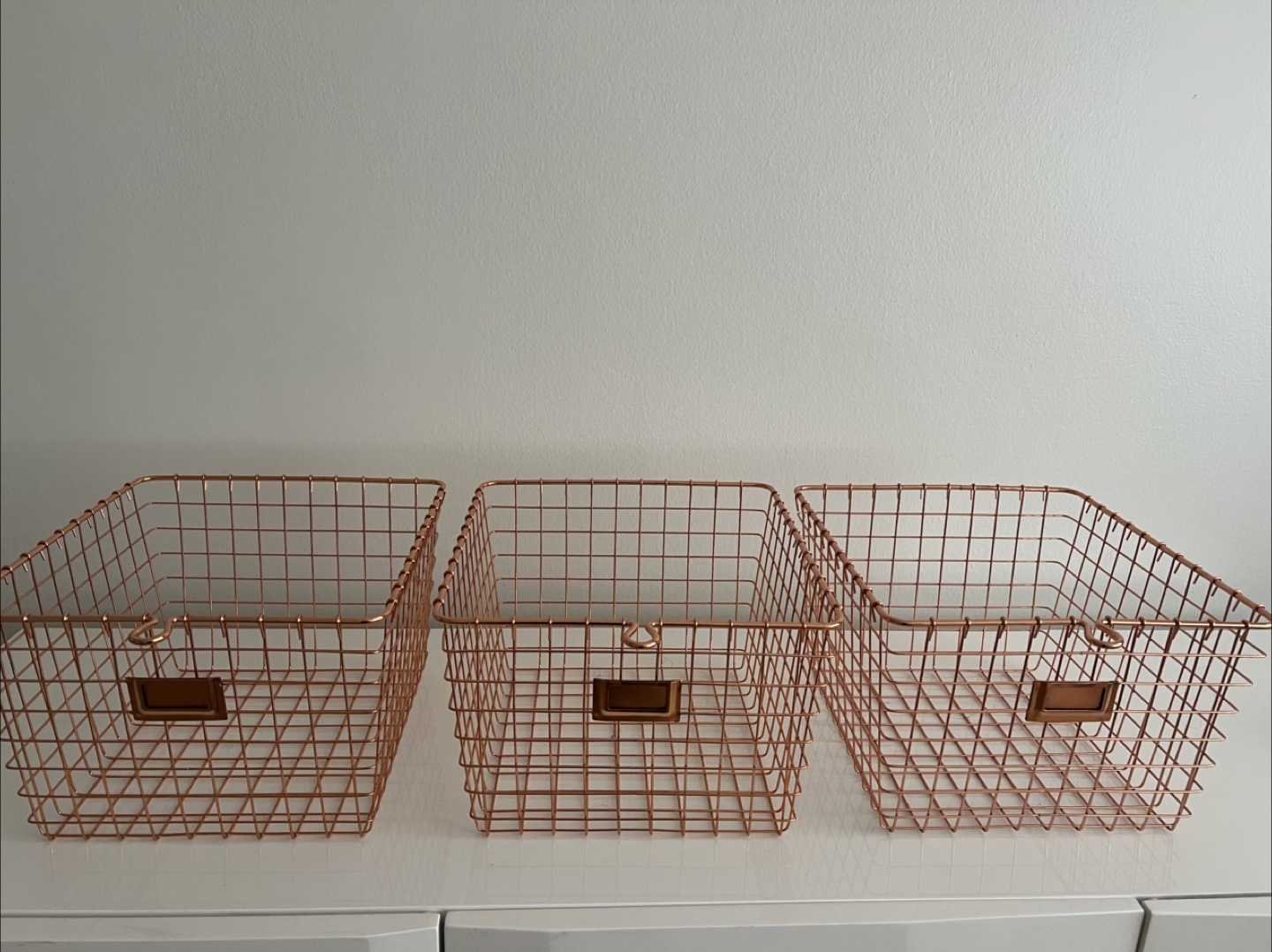 ROSE GOLD STORAGE METAL BASKETS, SET OF 3 - photo 2