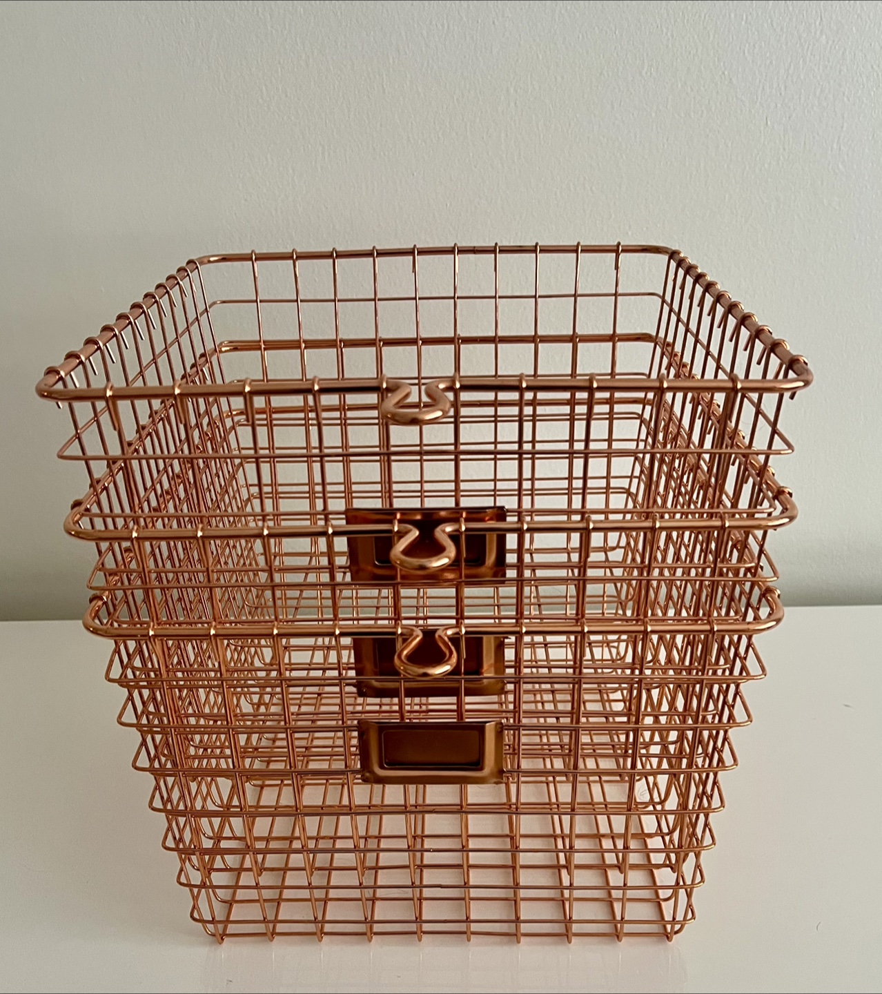 ROSE GOLD STORAGE METAL BASKETS, SET OF 3 - photo 3