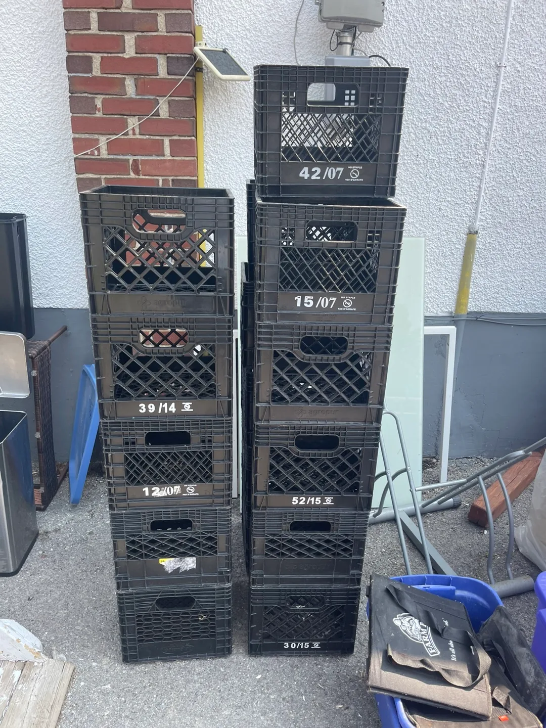 Set of Black Plastic Crates thumbnail