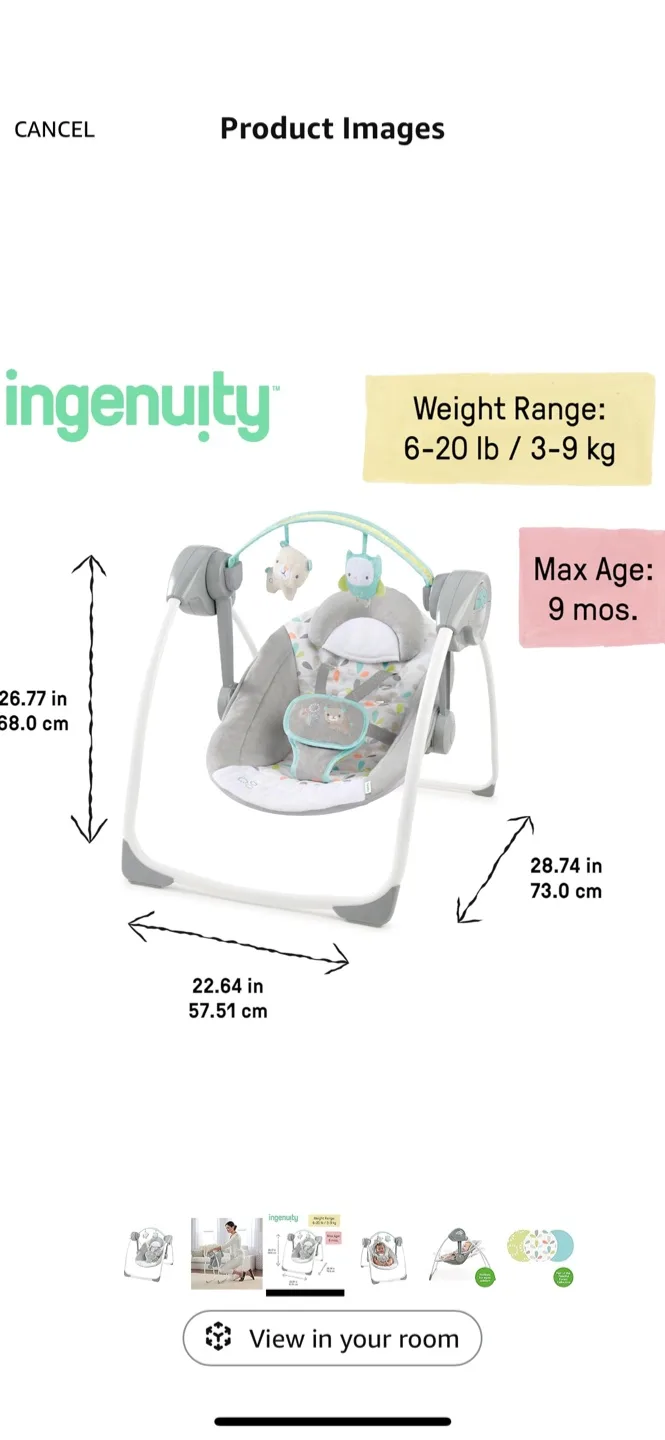 Baby Swing - Ingenuity Brand image indicator(6)
