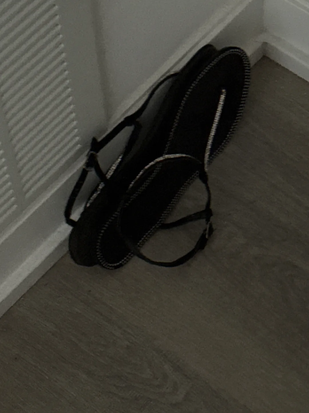 Black Sandals with Silver Detailing