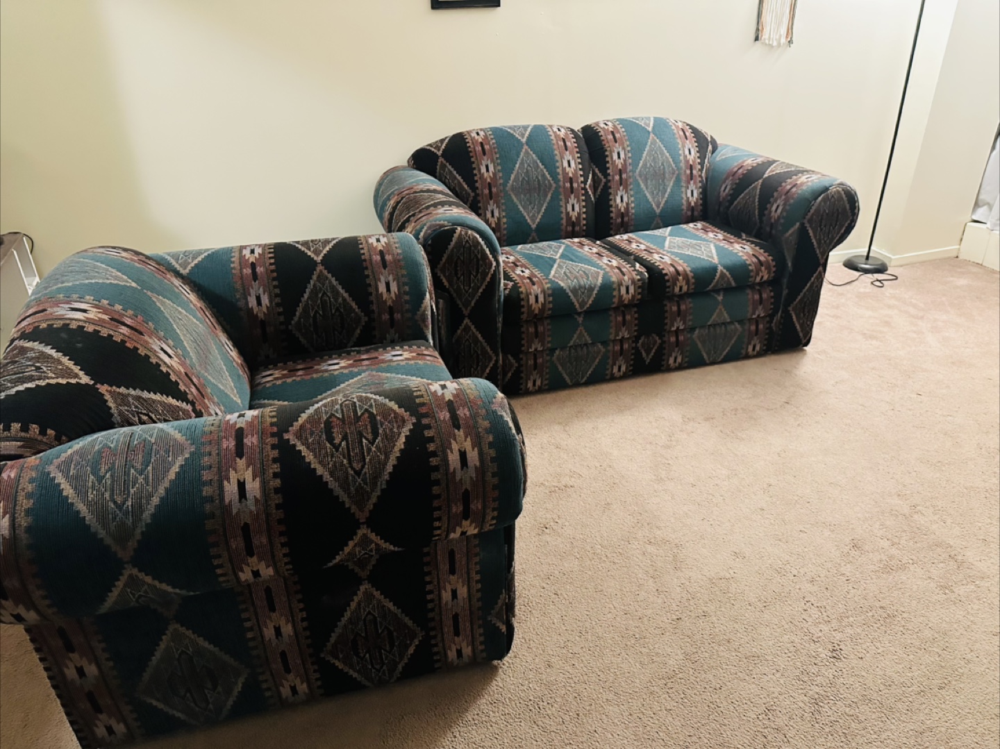 Patterned Couch and Chair Set - photo 2