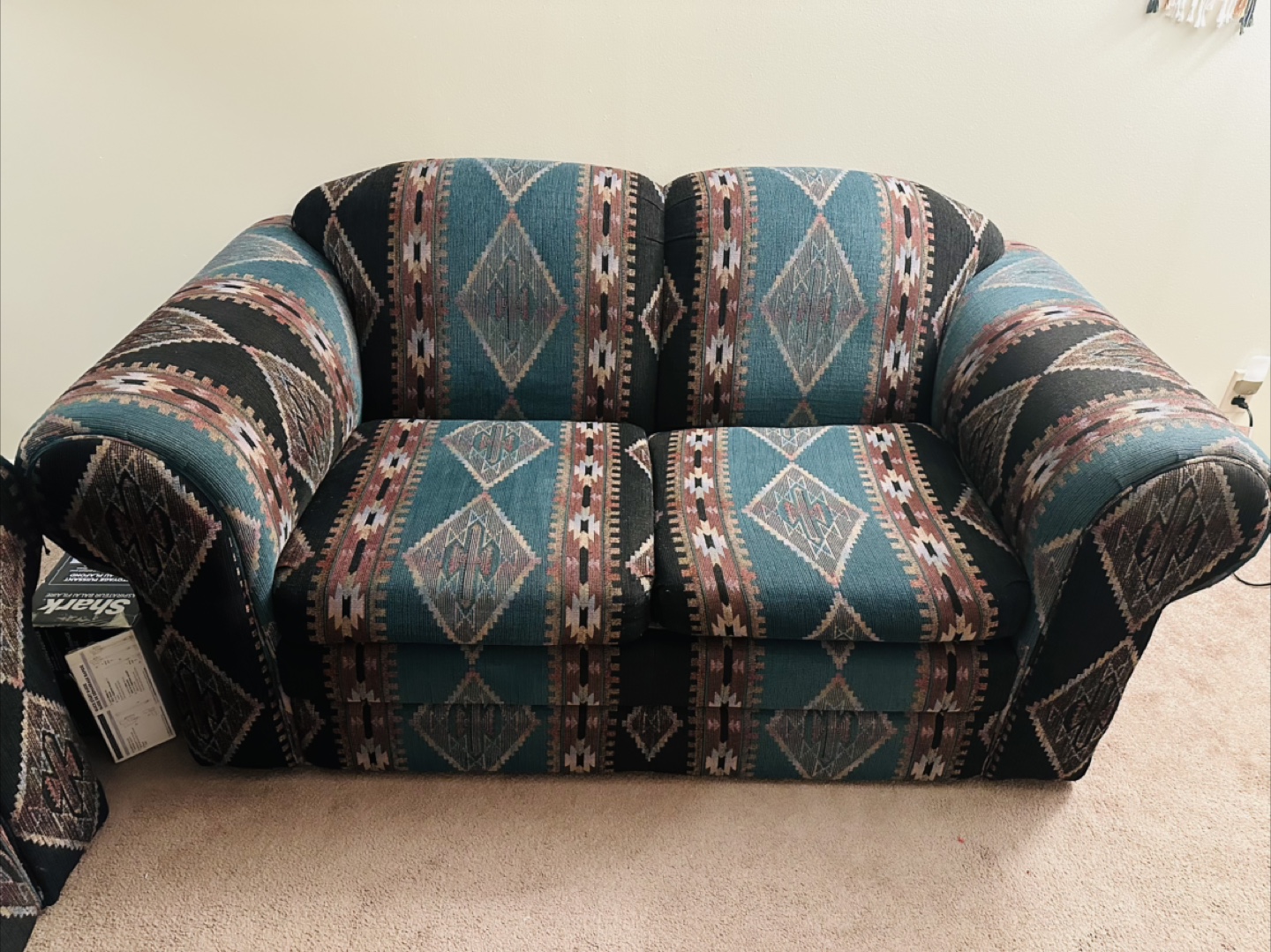 Patterned Couch and Chair Set