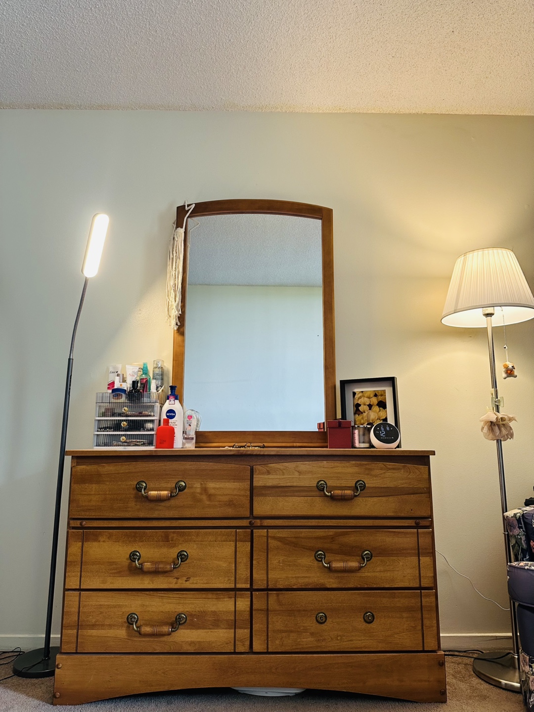 Wooden Dresser with Mirror