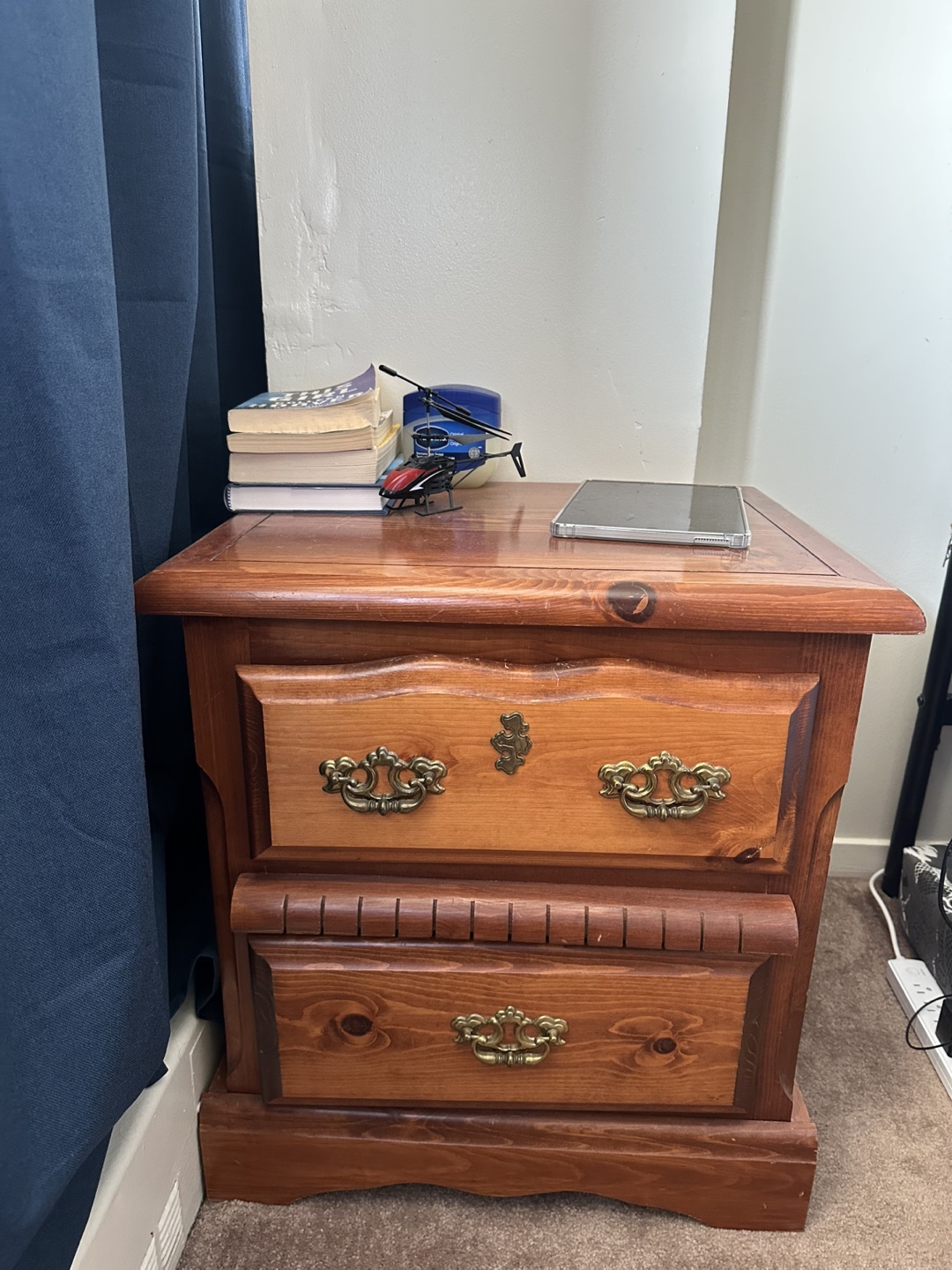 Wooden Nightstand with Drawers