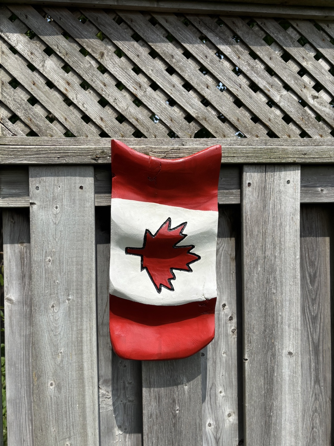 Wavy Wooden Canada Flag