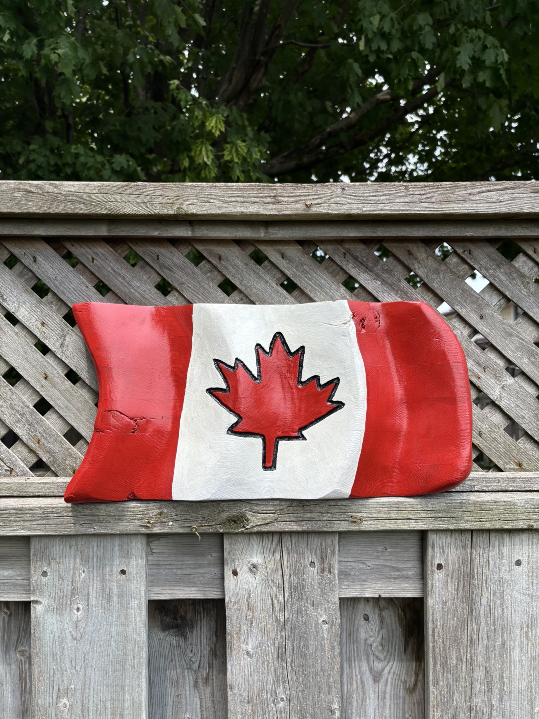 Wavy Wooden Canada Flag - photo 3