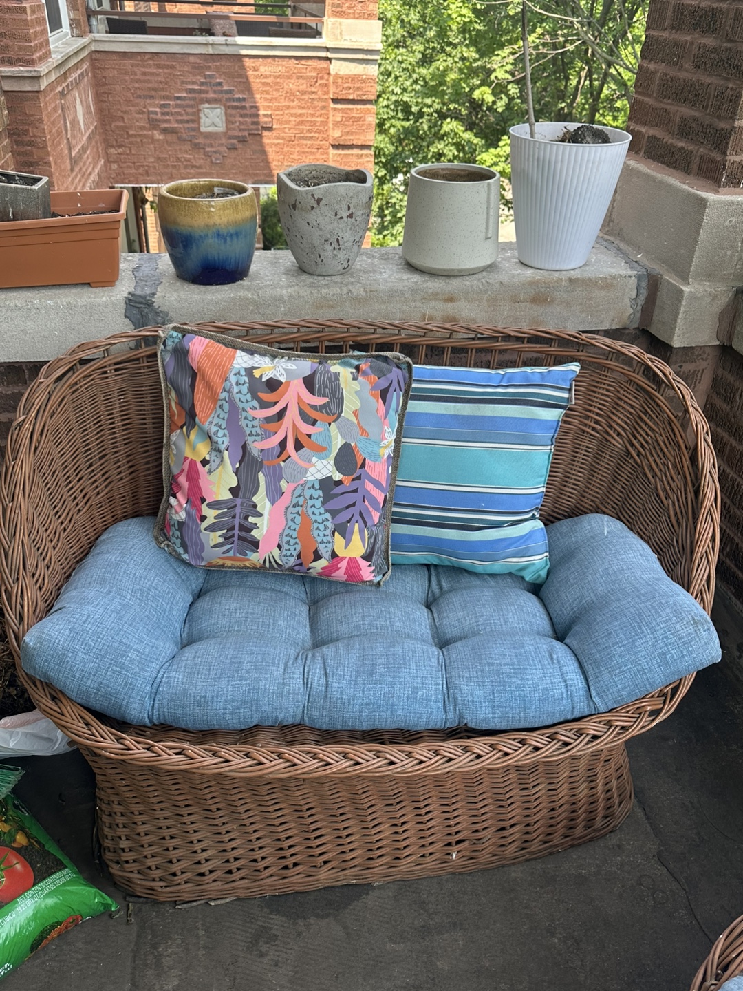 Vintage Wicker Patio Loveseat