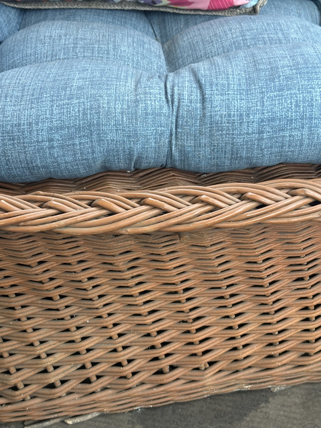 Vintage Wicker Patio Loveseat - photo 2