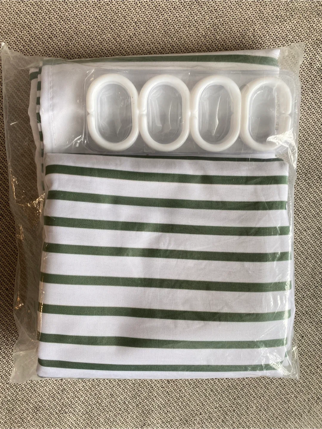 Green Striped Shower Curtain thumbnail
