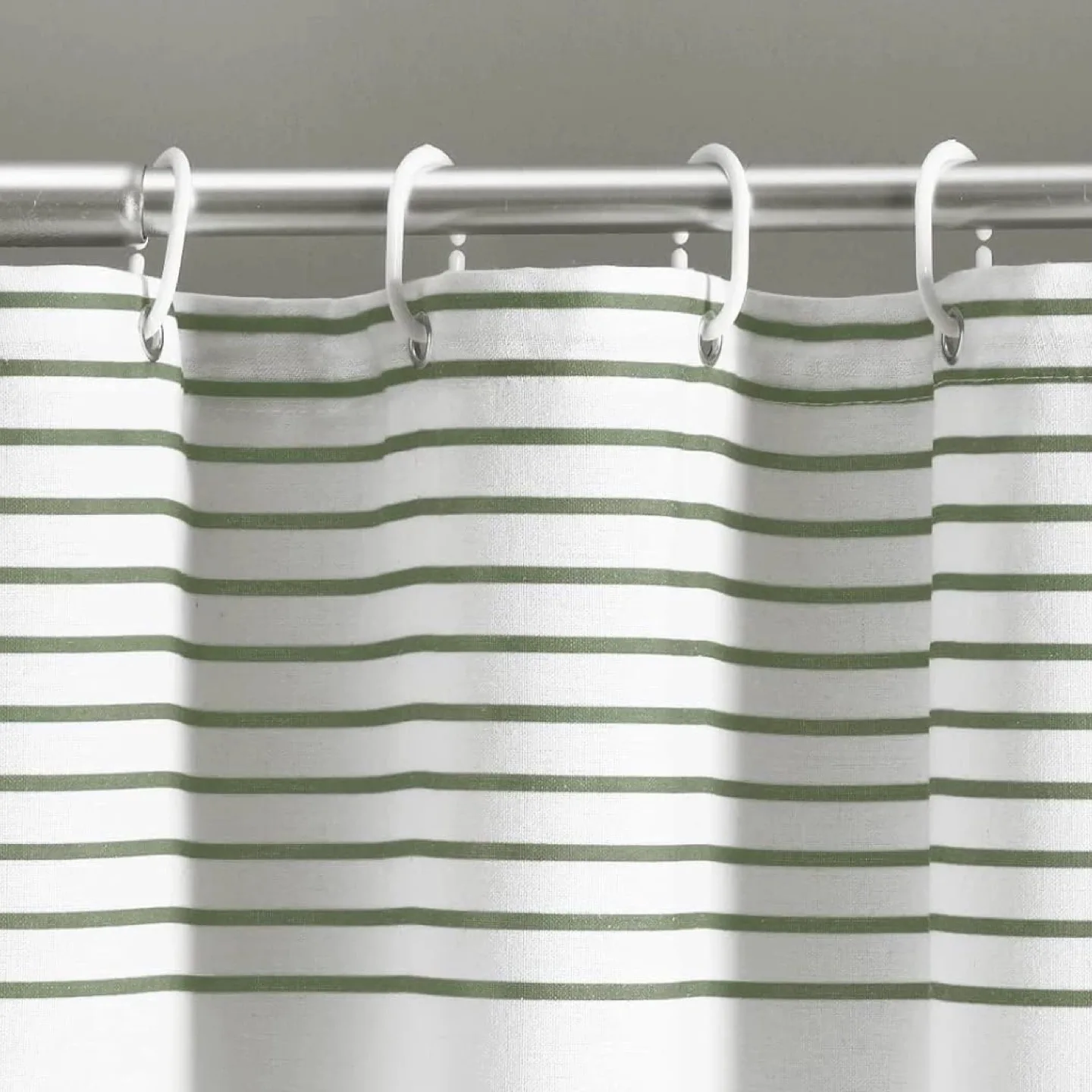 Green Striped Shower Curtain image indicator(3)
