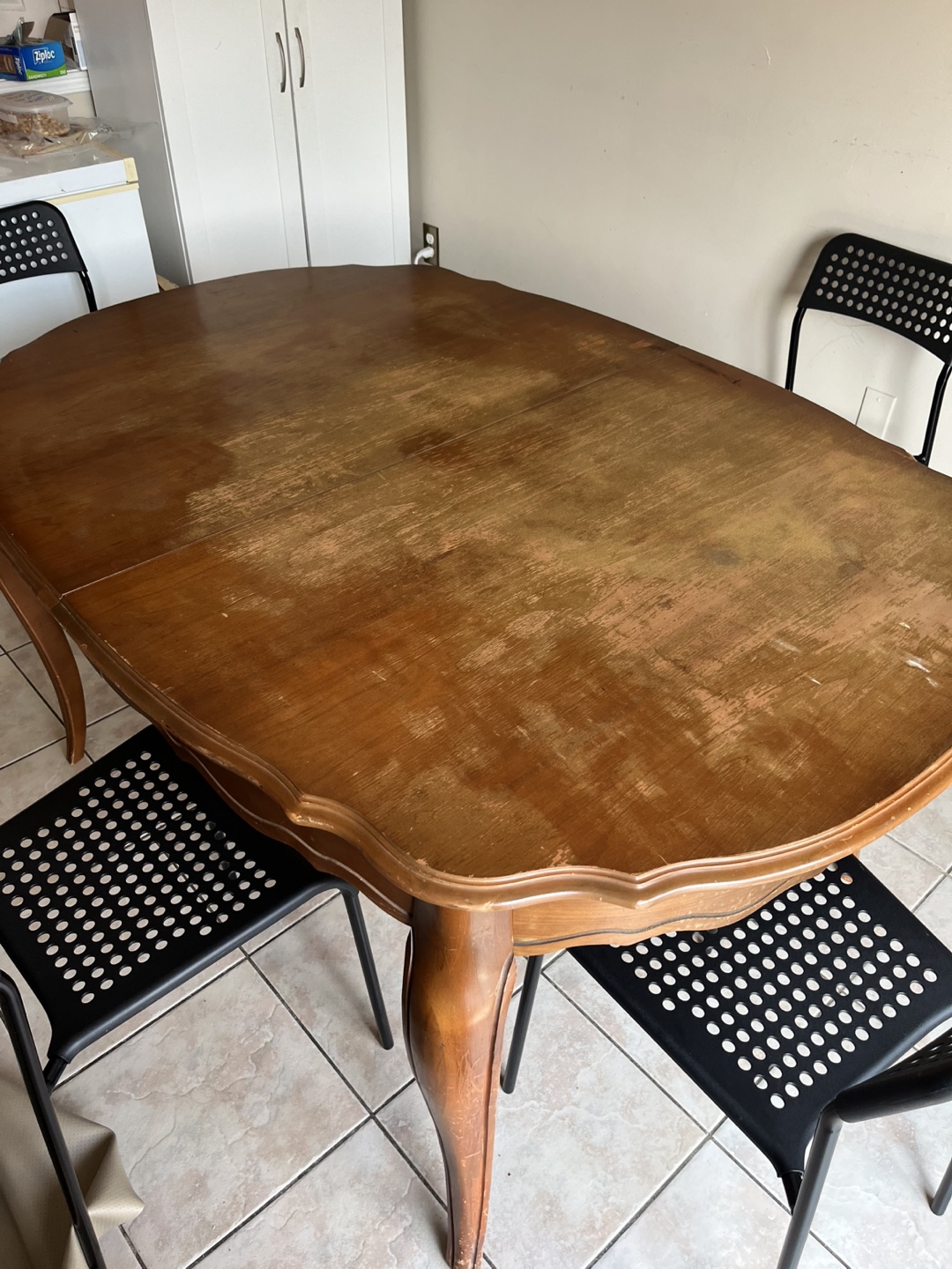 Wooden Dining Table with Ornate Legs