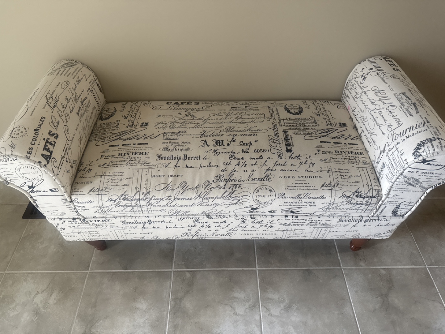 Elegant French Script Bench