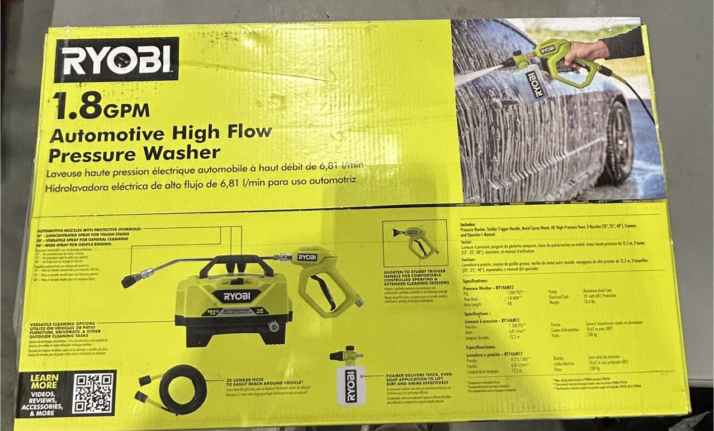 New 1.8 GPM Automotive High Flow Electric Pressure Washer Kit - photo 2