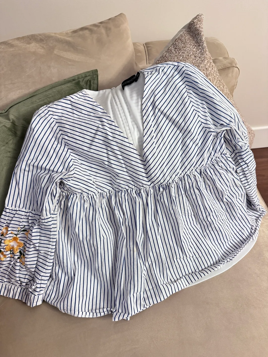 Striped Embroidered Blouse thumbnail