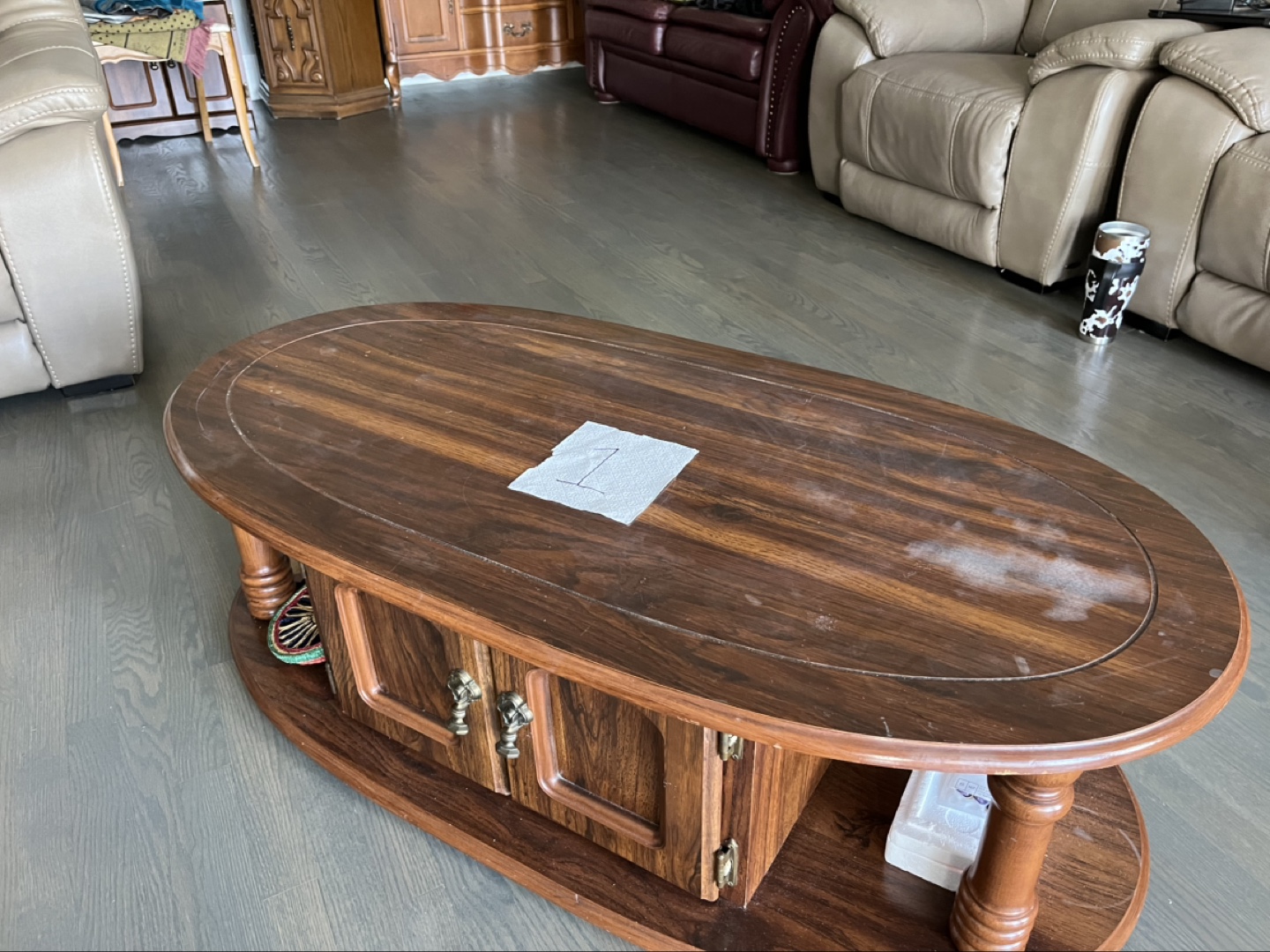 Oval Wooden Coffee Table
