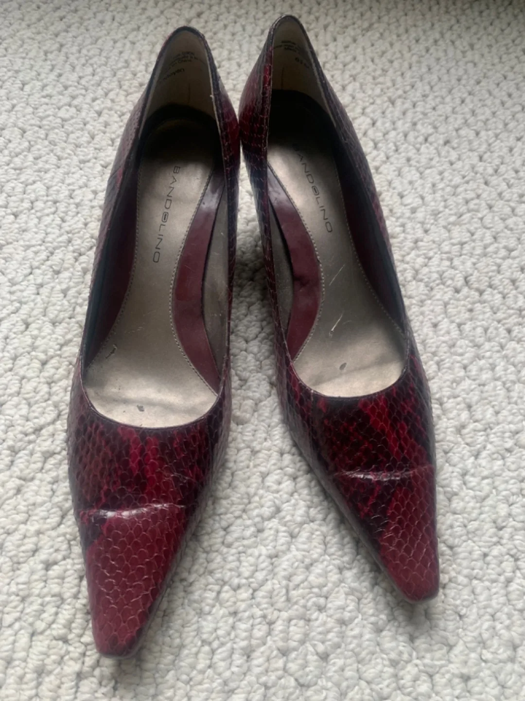 Bandolino Red Snake Skin Print Heels thumbnail
