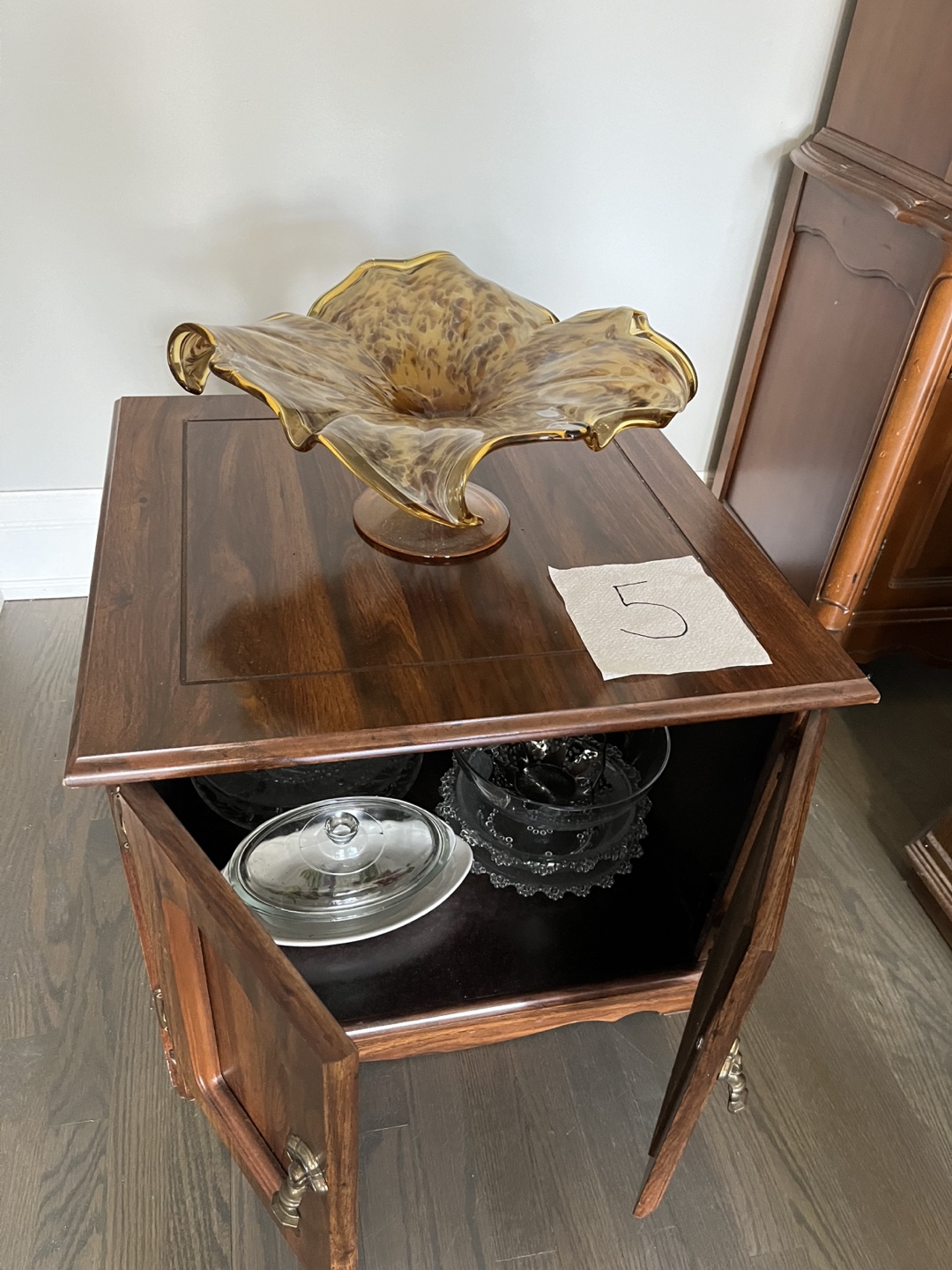 Vintage Side Table with Cabinet