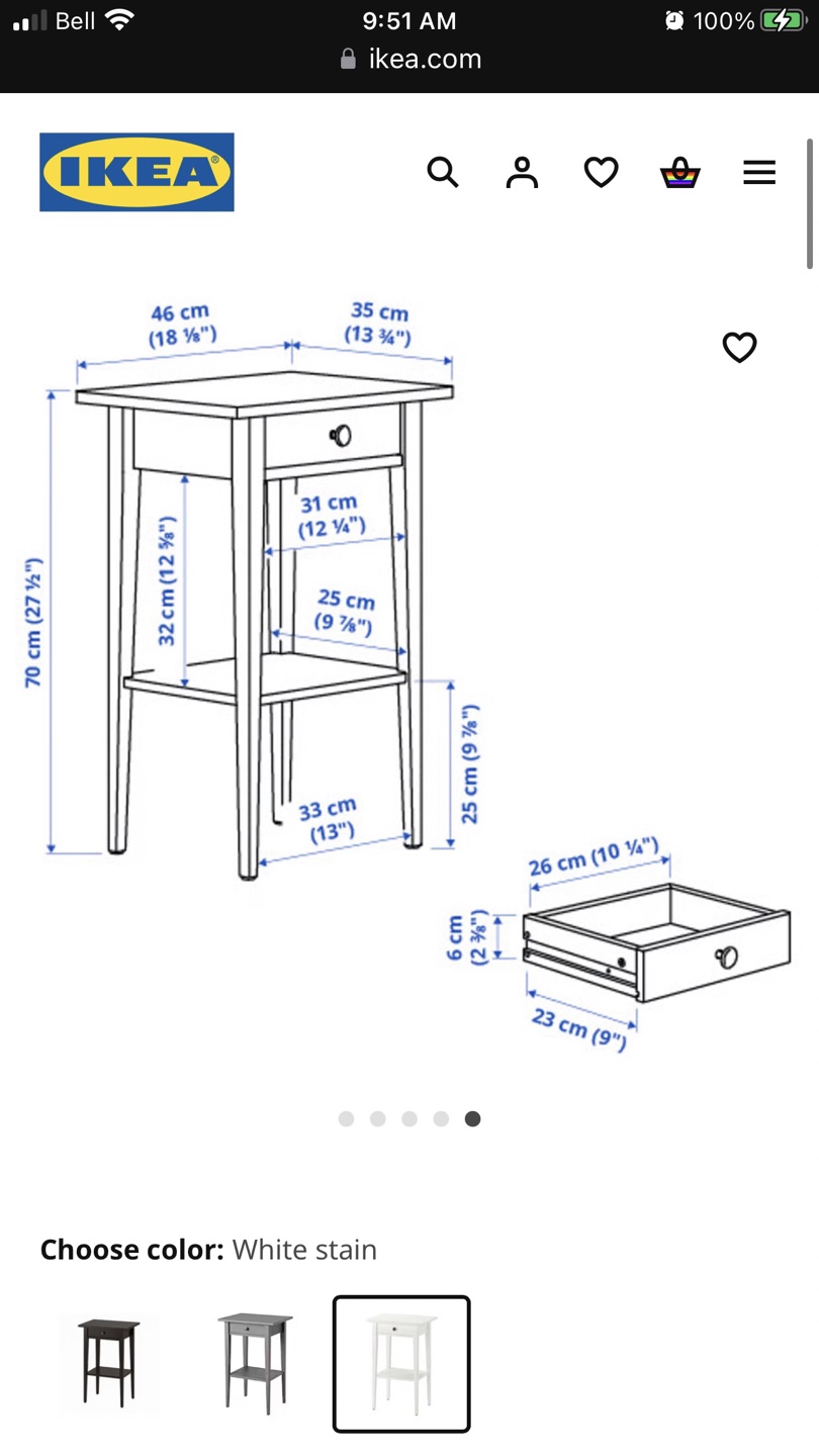 IKEA Side Table with Drawer - photo 2