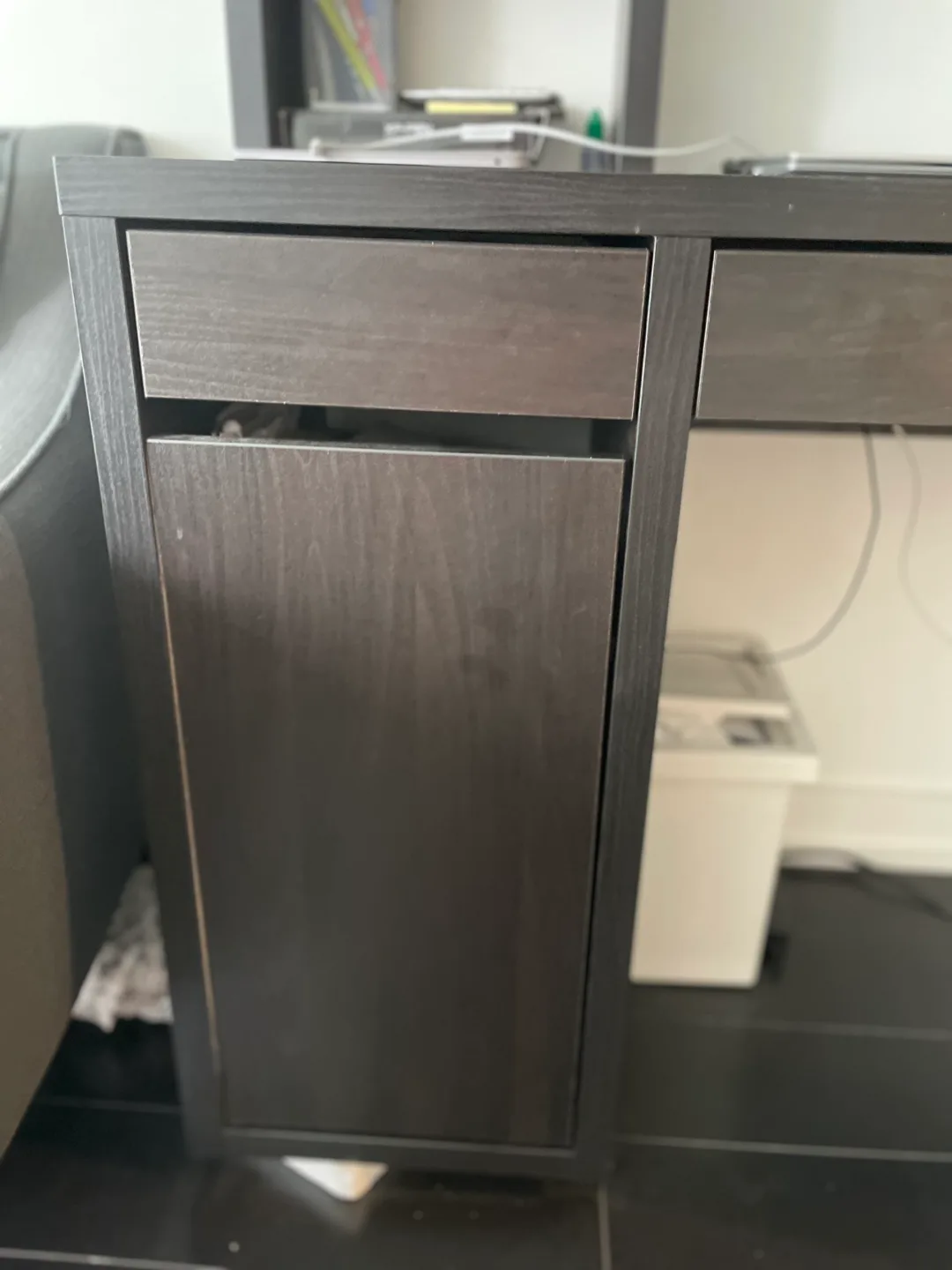 Dark Brown IKEA Desk with Shelving image indicator(6)