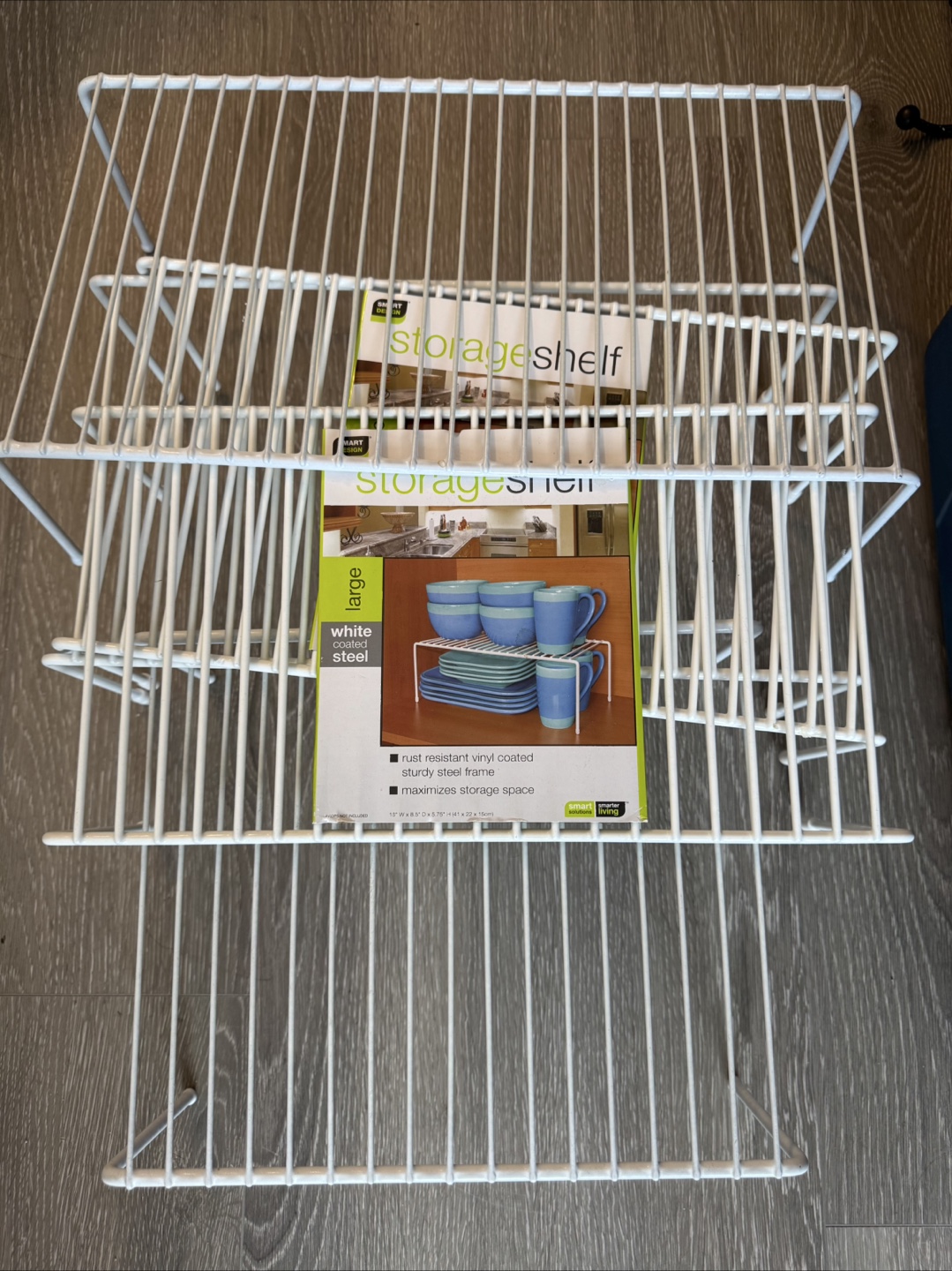 Set of 5  White Steel Cabinet Shelf
