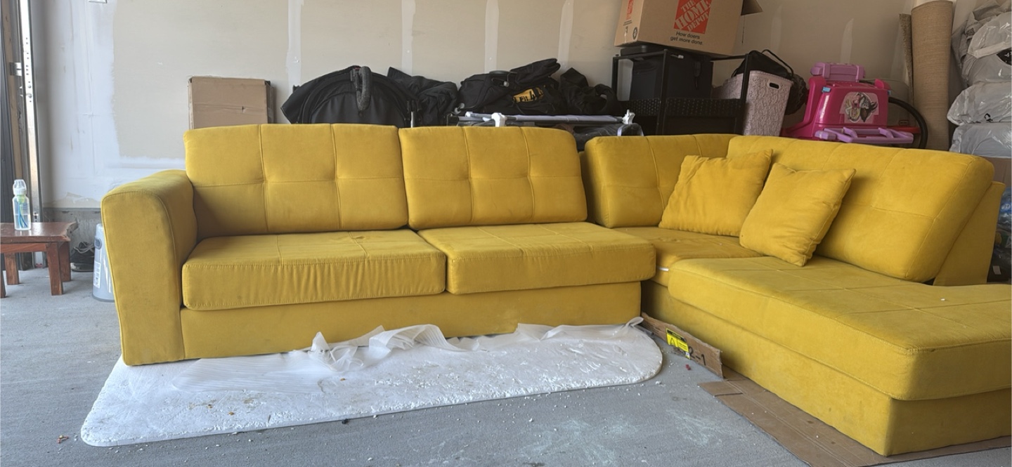 Yellow Sectional Couch - photo 3