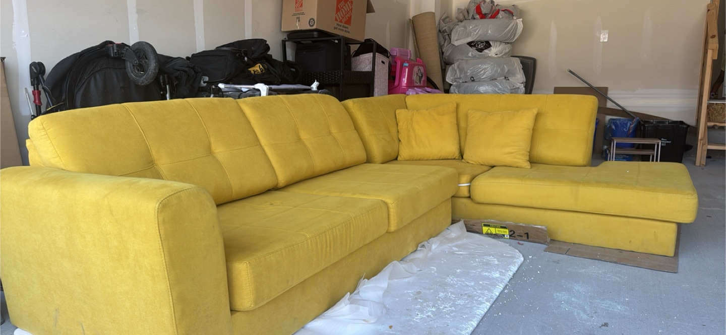 Yellow Sectional Couch - photo 2