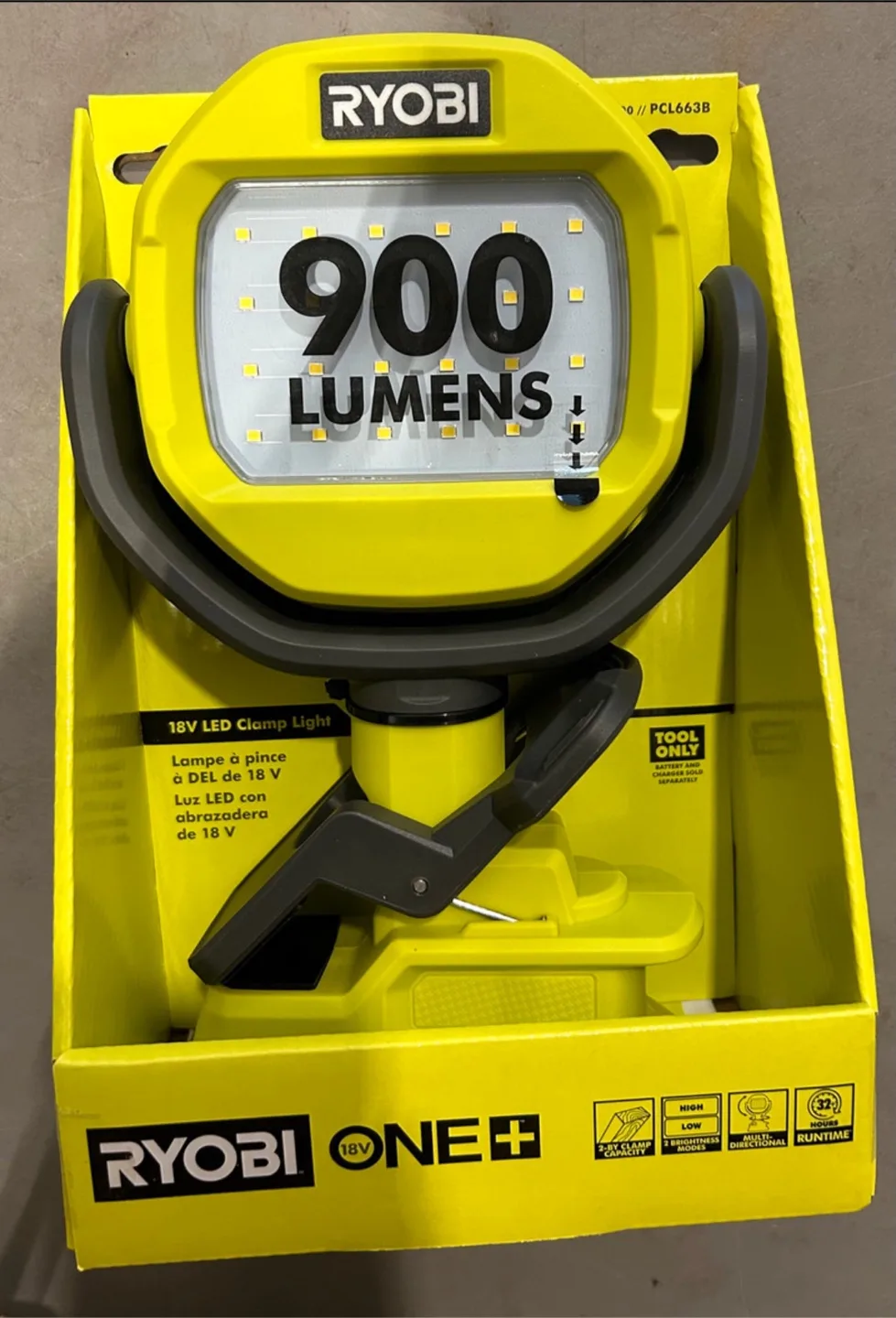 Brand new RYOBI 18V ONE+ Cordless LED Clamp Light thumbnail