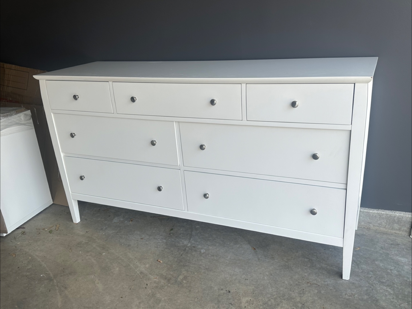 Crate & Barrel Mason 64" White 7-Drawer Dresser