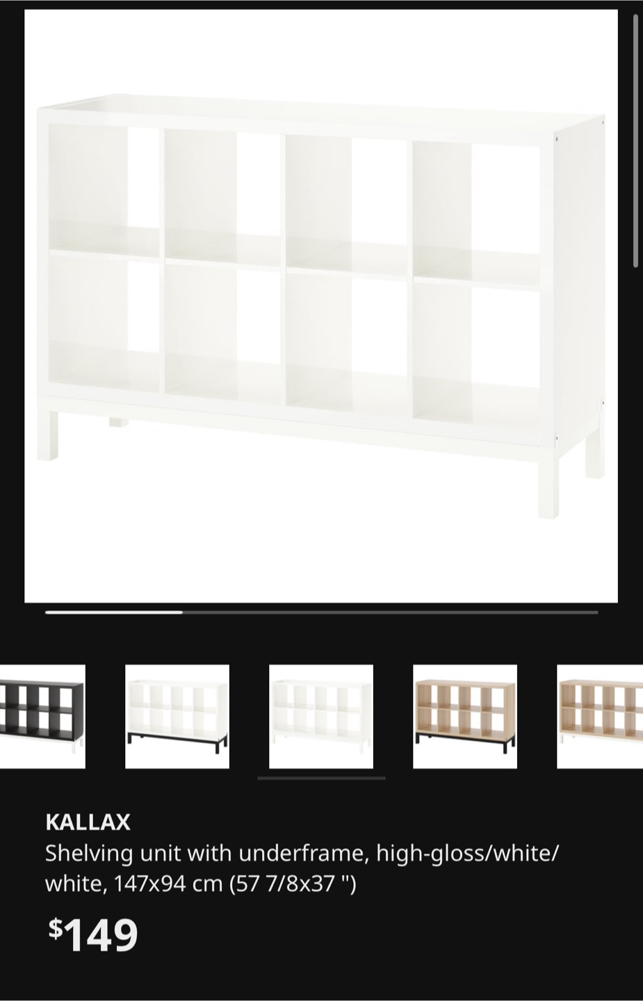 Ikea KALLAX Shelving Unit W/ Underframe - photo 3